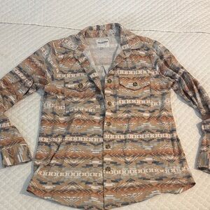 Wallflower Men's Aztec Patterned Casual Shirt - Brown and Gray